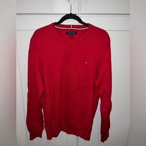 Men’s Tommy Hilfiger Large Red Sweater Solid Excellent Condition